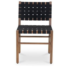 Mira Black Upholstered Outdoor Dining Chair