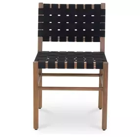 Mira Black Upholstered Outdoor Dining Chair