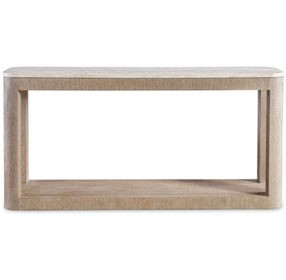 Loggia White and Aria Rectangular Travertine Top Console Table