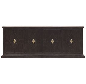 Harbor Drift Burnt Timber 4 Door Entertainment Credenza