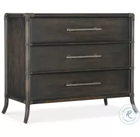 Retreat Dark Wood Pole Rattan Chest