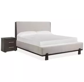 Bellamy Coffee Bean and Elite Dove Upholstered Panel Bedroom Set