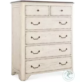 Americana Daisy 6 Drawer Chest With Brown Top