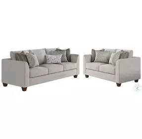 Homecoming Stone Gray Performance Fabric Living Room Set