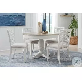 Beach Comber Weathered White And Sand Top Dining Room Set