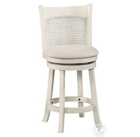D01955-GC Antique White Cane Back 24" Swivel Counter Height Stool