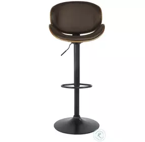 Bellatier Brown Tall Upholstered Swivel Adjustable Bar Stool