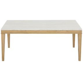 Essence Natural and White 70" Rectangular Marble Top Dining Table