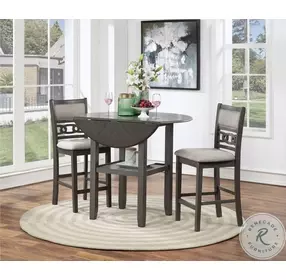 Gia Gray 3 Piece 42" Drop Leaf Counter Height Dining Set
