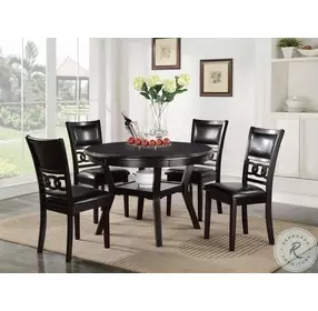 Gia Ebony 5 Piece Round Dining Table Set