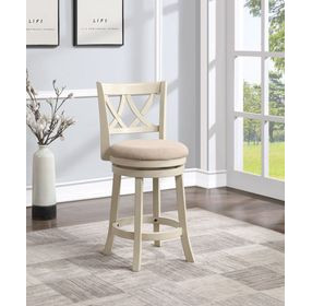 D01844 White Swivel Counter Height Stool