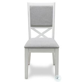 Island Haven Blanc and Gray Upholstered Dining Chair Set of 2