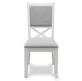 Island Haven Blanc and Gray Upholstered Dining Chair Set of 2