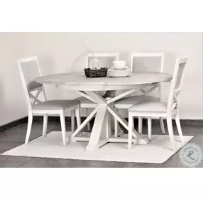 Island Haven Taupe 45" Round Extendable Butterfly Storage Dining Room Set