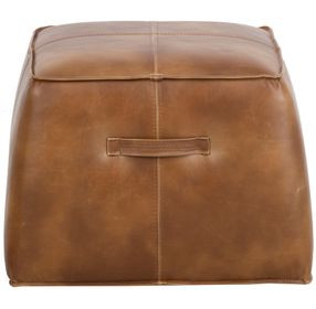 Aspen Tobacco Tan Upholstered Square Ottoman