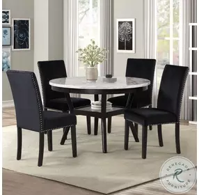 Celeste Espresso And White 48" Round Dining Room Set