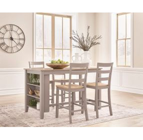 Loyander Natural and Gray Rectangular Counter Height Dining Room Set