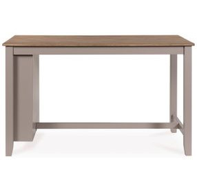 Loyander Natural and Gray 60" Rectangular Counter Height Dining Table with Storage Shelves