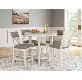 Erinberg Antique White 5 Piece Counter Height Dining Set