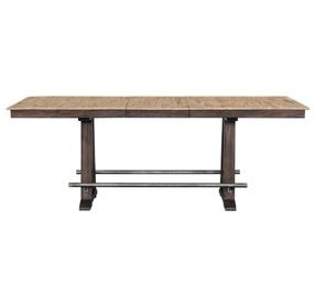 Transitions Driftwood and Sable 96" Extendable Rectangular Counter Height Table