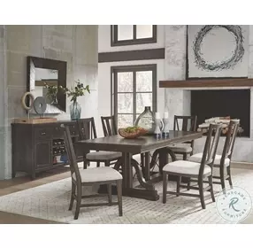 Westley Falls Graphite Trestle Extendable Dining Room Set