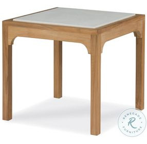 Tangier White And Natural Teak Side Table