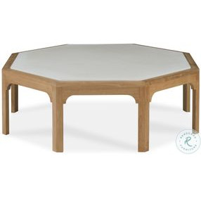Tangier White And Natural Teak Cocktail Table