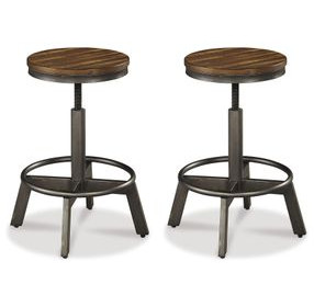 Torjin Brown and Gray Adjustable Stool Set of 2