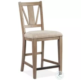 Paxton Place Dovetail Grey Upholstered Counter Height Chair Set Of 2