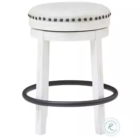 Valebeck Beige And White Swivel Counter Height Stool
