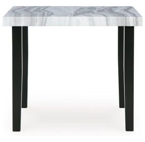 Chyndon Gray and Black 42" Square Marble Top Counter Height Dining Table