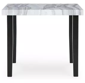 Lilyberg Gray and Black 42" Square Marble Top Counter Height Dining Table