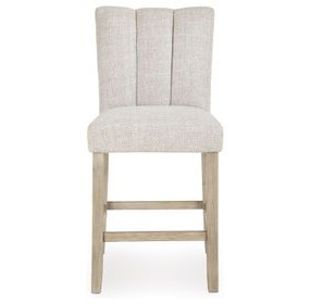 Grallegen Gray Performance Fabric Upholstered Counter Height Stool Set of 2