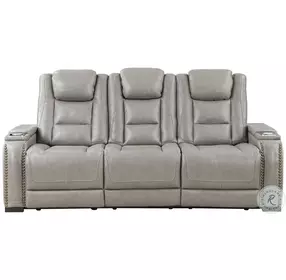 Breckenridge Light Gray Power Reclining 84" Sofa Power Headrest And Footrest