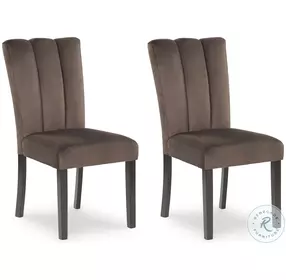 Zendalia Mocha Upholstered Side Chair Set Of 2
