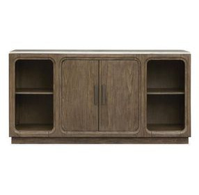 Westbourne Dark Umber and White 2 Door Marble Top Sideboard