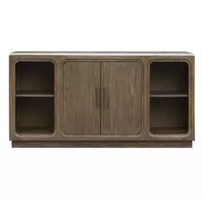 Westbourne Dark Umber and White 2 Door Marble Top Sideboard