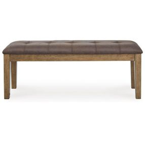 Vallister Light Brown Upholstered Dining Bench