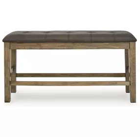 Broxtyn Light Brown Upholstered Counter Height Dining Bench
