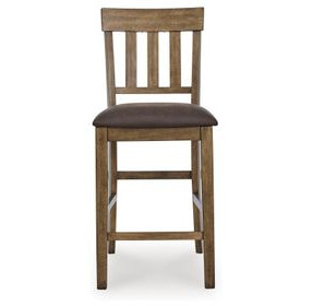 Vallister Light Brown Upholstered Bar Stool Set of 2