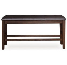 Haddigan Dark Brown Upholstered Counter Height Dining Bench