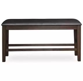 Haddigan Dark Brown Upholstered Counter Height Dining Bench