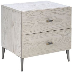 Zest White and Gray 2 Drawer Nightstand