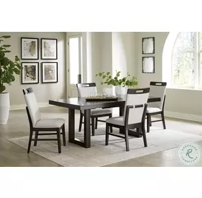 Neymorton Dark Grayish Brown Rectangular Extendable Dining Room Set