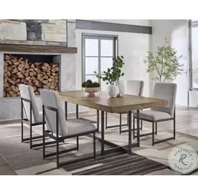 Tomtyn Light Brown Rectangular Extendable Dining Room Set