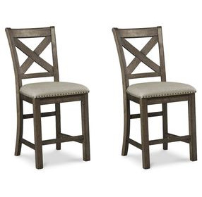 Moriville Gray Upholstered Bar Stool Set of 2