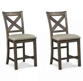 Moriville Gray Upholstered Bar Stool Set of 2
