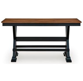 Wildenauer Brown and Black Counter Height Dining Bench