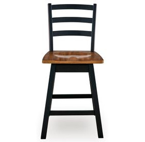 Wildenauer Brown and Black Swivel Bar Stool