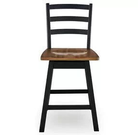 Wildenauer Brown and Black Swivel Counter Stool Set of 2